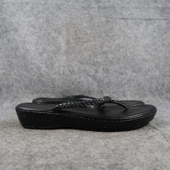 Cole Haan Shoes Womens 8 Sandals Fashion Leather Braided Strap Slip On Flip Flop - Picture 1 of 11